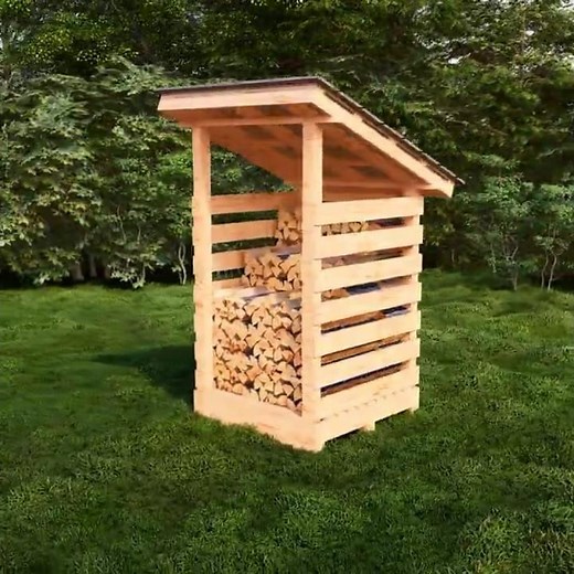 4x4 Open Firewood Shed Plans DIY Timber Log Storage #woodworking #firewood #shed #diyproject #garden