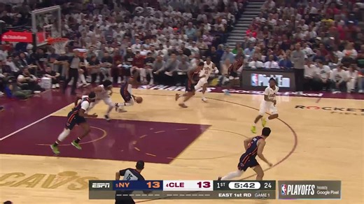 Mitchell Robinson with the big lob finish