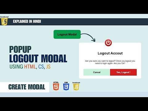 How to Make Logout Modal (Popup) Using HTML, CSS, JavaScript | How to Create a Modal (Popup) 🔥|