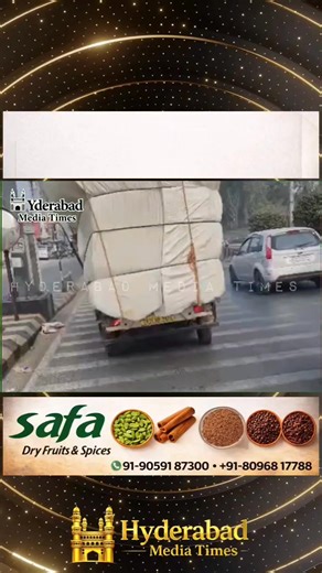 #Chandrayangutta Flyover par Overload Chota Haathi, Gaadi ka Number TS15 UA 5436.#Hyderabad | Hyderabad media times