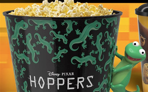 'Hoppers' popcorn buckets & novelties at AMC, Regal, & Cinemark movie theaters