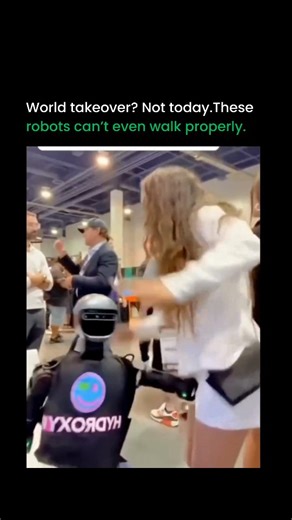 Artificial Intelligence (Ai) •Technology • Robotics on Instagram: "The robots are here… and they can’t walk straight. 😅🤖 This hilarious clip perfectly captures the gap between AI doomsday fears and reality. These advanced bipedal robots aren’t taking over the world… yet. Instead, they’re tumbling off platforms, tripping over stairs, face-planting during jogs, and accidentally joining football matches. It’s a reminder that the journey to fully autonomous humanoids is long — and for now, their a