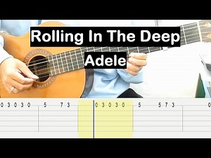 Rolling In The Deep Guitar Tutorial (Adele) Melody Guitar Tab Guitar Lessons for Beginners