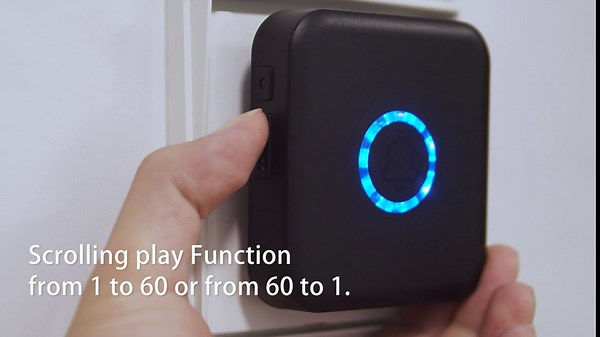 FOVKSUC Wireless Doorbell, Easy installation, Door bell Kit with 60 Chimes 5 Levels Volume and 1000ft Range 3 Receivers+2 Waterproof Buttons, Wireless Doorbells for Home, Doorbell Classroom Black