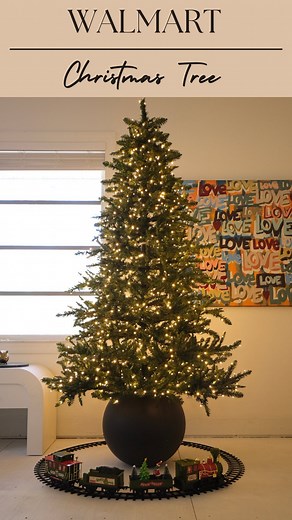 Walmart Christmas tree! Comment SAVE TREE for links sent straight to your inbox. The planter is size small in dark gray. The tree has so many micro LED lights and is absolutely stunning after fluffing it out! Christmas tree, Walmart Christmas decor, Amazon Christmas decor, Grinch Christmas, @walmart Budget Christmas decor | Me & Mr. Jones