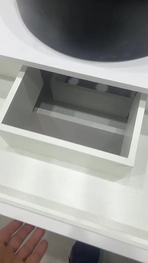 Compact Floating Sink Cabinet for Minimal, Clean Bathroom Spaces #interiordesign #homedesign