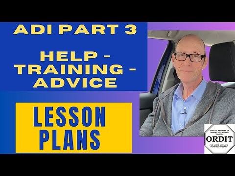 ADI Part 3 help advice and training - How to lesson plan