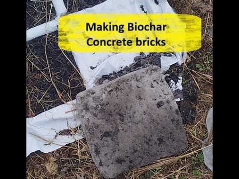Making Concrete Bricks with Biochar for my garden and rocket mass heater