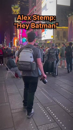 I found the Batman of Times Square! Things got a little steamy by the hot dog stand. @buckscountybatman bts: @LuckyLottt