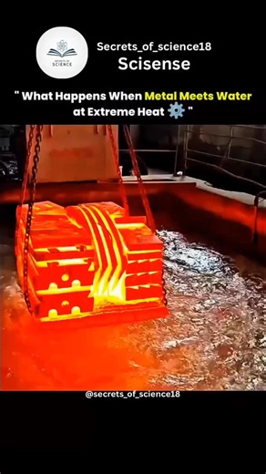 Scisense on Instagram: "When metal meets water at extreme heat, a dramatic and often violent reaction can occur. If the metal is extremely hot — glowing red or even molten — touching it with water causes the water to vaporize almost instantly into steam. This rapid expansion of steam can create explosive bursts, splattering molten metal and sending steam jets in all directions. The severity of the reaction depends on the type of metal, its temperature, and the amount of water. Metals like sodium