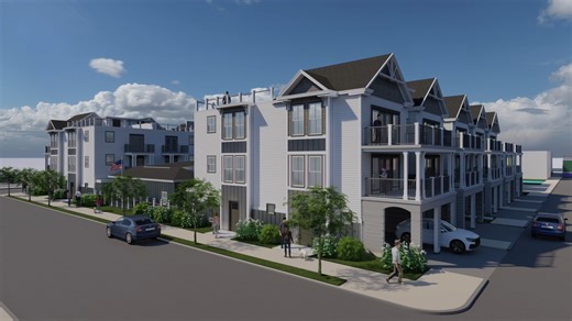 Kay’s Oasis Is Coming To Wildwood! For the past few decades this land has been a parking lot, but starting this September, if approved, the lots will be turned into Kay’s Oasis. Named in tribute after the owner’s mother, Kay’s Oasis will be a 17 unit townhouse project with amenities and features not seen in current projects in the Wildwoods. Starting off with the buildings, these units will be three bedrooms with 2 1/2 baths and include enough parking for two cars per unit. (So those worrying ab