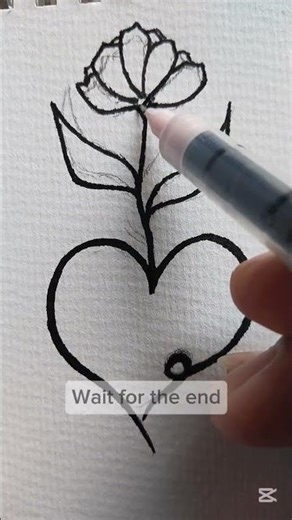 Easy Cute Heart with Flower 🌺✨ | Things to Draw When Bored #art #drawing #cute #easydrawing