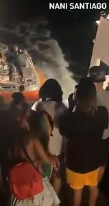 Incredible viewer video shows police officers jumping from a boat onto the Block Island Ferry. Katie Davis Wjar reports on the arrests that followed. https://turnto10.com/news/local/seven-arrested-two-hospitalized-in-block-island-ferry-fight-rhode-island-august-9-2022 | NBC 10 WJAR