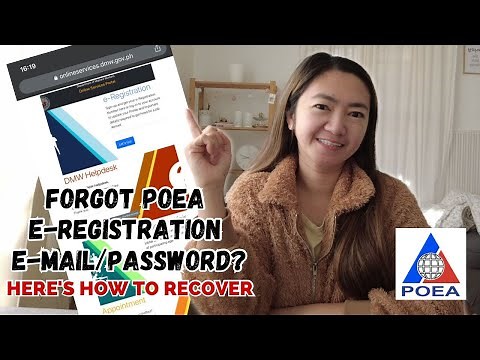 POEA E-Registration: How to recover email address/ password?