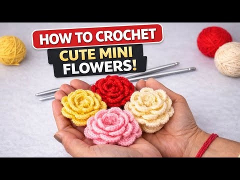 How to Crochet Cute Mini Flowers 🌸 | Easy Tutorial for Beginners | Hindi