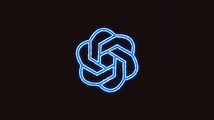 Download ChatGPT Logo neon animation Alpha Channel Open Ai icon with chatbot. Artificial Intelligence technology OpenAI Chatbot icon. Artificial Intelligence Smart AI Virtual smart assistant.