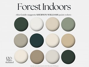 Calm Natural Sherwin Williams Paint Palette FOREST INDOORS Whole House Interior Coordinated Paint Color Scheme Modern Green Neutral Shades - Etsy