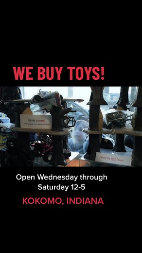 We buy toys! Open Wednesday through Saturday from 12-5 here in beautiful downtown #kokomoindiana on #geekstreet #fyp #toystore