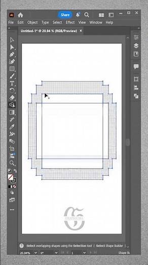 Using Shape Builder Tool to Create Complex Shapes in Adobe Illustrator #shorts #illustratortutorial