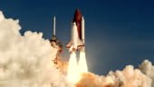 Space Shuttle launch in slow motion. Elements furnished by NASA....