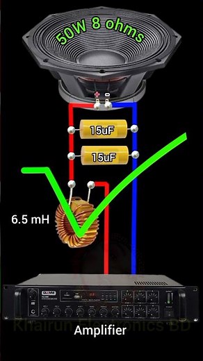 Speaker crossover | Passive crossover |Bass filter circuit Bass booster #khairunelectronicsbd