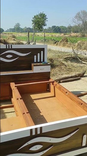 Double box bed with storage