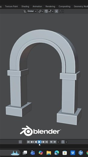 Arch Modelling Timelapse (blender 5.0) #shorts #timelapse #3d #b3d