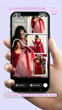 Happy Birthday Instagram Story Layout 🎂✨ | Red Outfit Aesthetic Collage | Learn With Mahek