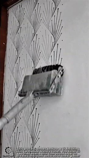 Texture Wall Finishing Work Tool Using Manual Texture Roller #worktool