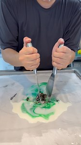 Satisfying Rolled Ice Cream with Green Syrup 🍦💚 | Watch the Magic Happen! #RolledIceCream #SatisfyingVideos #IceCreamASMR #FoodArt #DessertLovers #ASMRFood #IceCreamMaking #StreetFood | Sithara Sewwandi