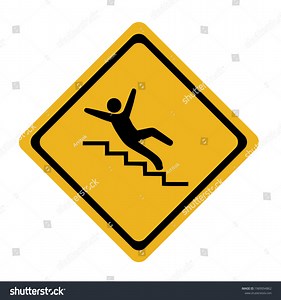 Beware Falling Down Stairs Warning Signvector Stock Vector (Royalty Free) 1989094862 | Shutterstock
