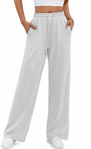 Fantaslook Wide Leg Sweatpants for Women Casual High Waisted Baggy Sweatpants Drawstring Workout Pants with Pockets Fashion Outfits