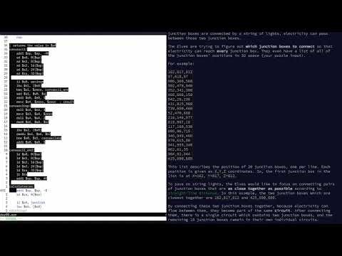 Day 08 Playground Advent of Code 2025 in MIPS ASM