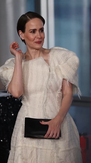 Sarah Paulson in an ivory 'fairytale' dress at the 27th TV Hall of Fame Awards this week. | Good Housekeeping