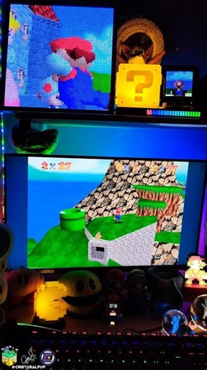 Mario escalando una mini montaña
