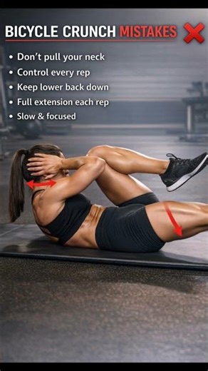 Bicycle Crunch Mistakes ❌ | Fix Your Abs Form FAST! #shorts
