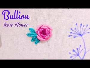 How to embroider Bullion Knot Stitch 3D Rose Tutorial for Beginners/Brazillian Hand Embroidered Rose