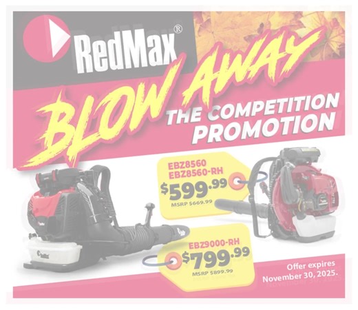 Blow away leaves, debris, and the competition when you grab the RedMax® EBZ8560 or step up to the EBZ9000, the most powerful blower in the industry! Save up to $100 right now at Woody's Small Engine Repair. Offer ends November 30. See Phillip, Jason, or a team member today! | Woody's Small Engine Repair