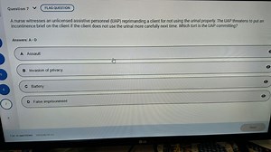 A nurse witnesses an unlicensed assistive personnel (UAP) repri... | Filo