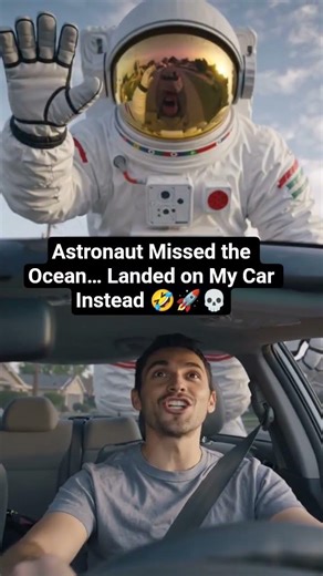 How this astronaut miss the ocean but not my car car 🚗🤣