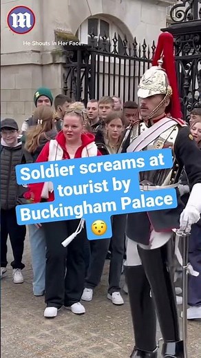 'Do not touch!' Moment King's Guard stationed by Buckingham Palace screams at tourist