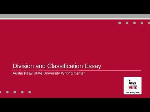 Division and Classification Essay
