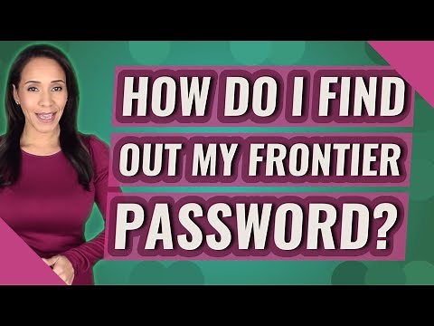 How do I find out my frontier password?