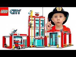 ЛЕГО СИТИ ПОЖАРНЫЕ и Пожарный вертолёт 60108. Пожарная машина с лестницей 60107 и Фургон 60117