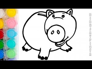 Cómo Dibujar al CERDITO DE TOY STORY 🐷🐖HAMM🌈Dibujos para Niños🌈