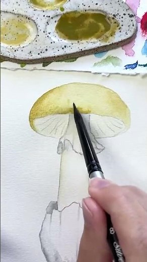 How to Paint Watercolor Mushrooms (Death Cap) ✿ Full tutorial in the description 💗