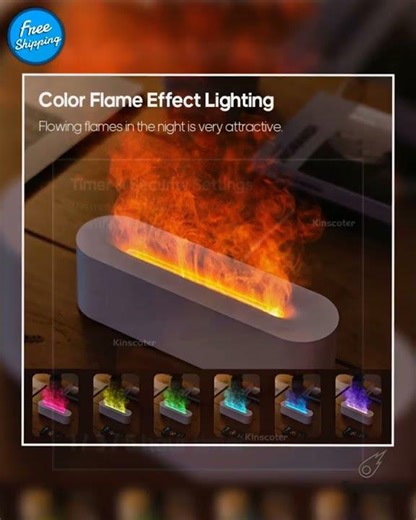 Ultrasonic Essential Oil Diffuser With Flame Night Light