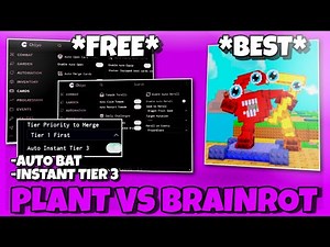 PLANT VS BRAINROT SCRIPT Free Pastebin , Instant Tier 3 Cards , Kill Boss , Auto Attack - BEST🎁