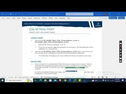 Shelly Cashman Excel 365/2021 | Module 6 SAM Project 1a | City of Honu Point