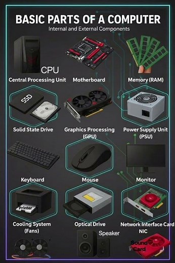 important basic parts of a computer